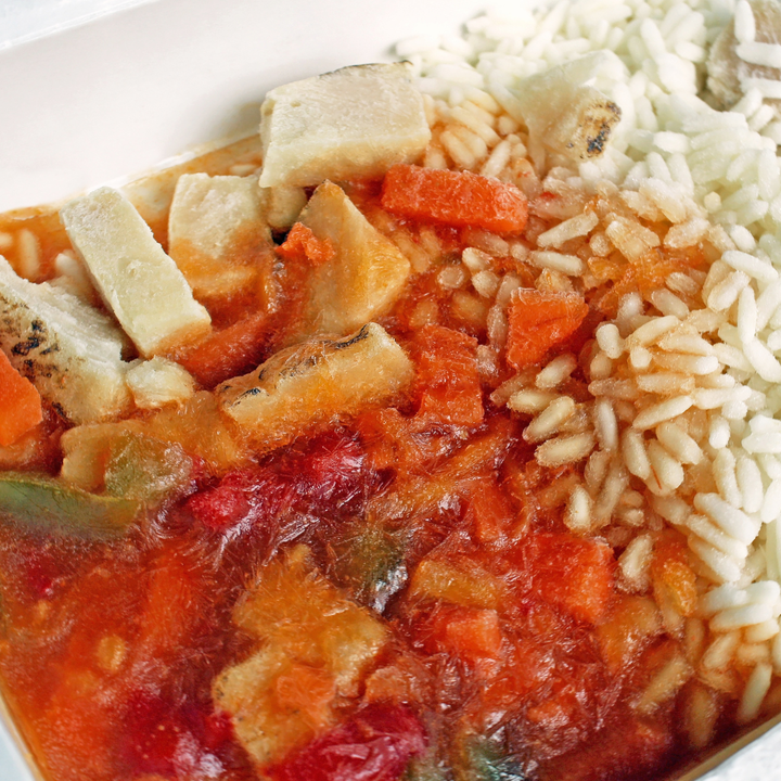 Close up of frozen meal