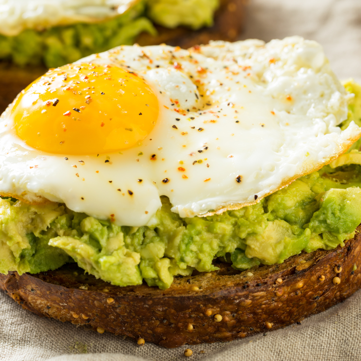 fried egg and avocado on toast